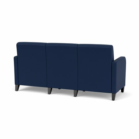 Lesro Siena Lounge Reception 3 Seat Tandem Seating No Center Arms, Black, MD Ink Upholstery SN3101